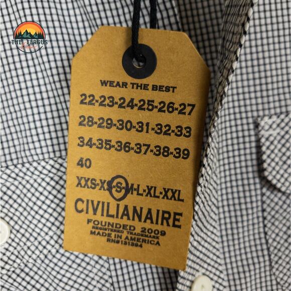 NWT Civilianaire Shirt Black Stripe Made In USA! Mens Size Slim Small - Picture 12 of 16